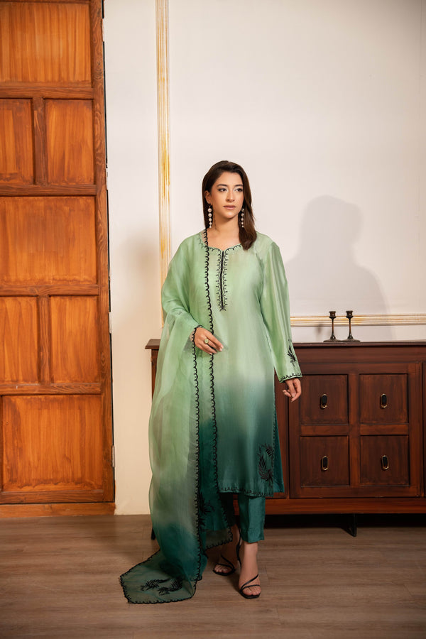 Daisy Serenity Tie-Dye Three-Piece – Emerald Mist - Muze London