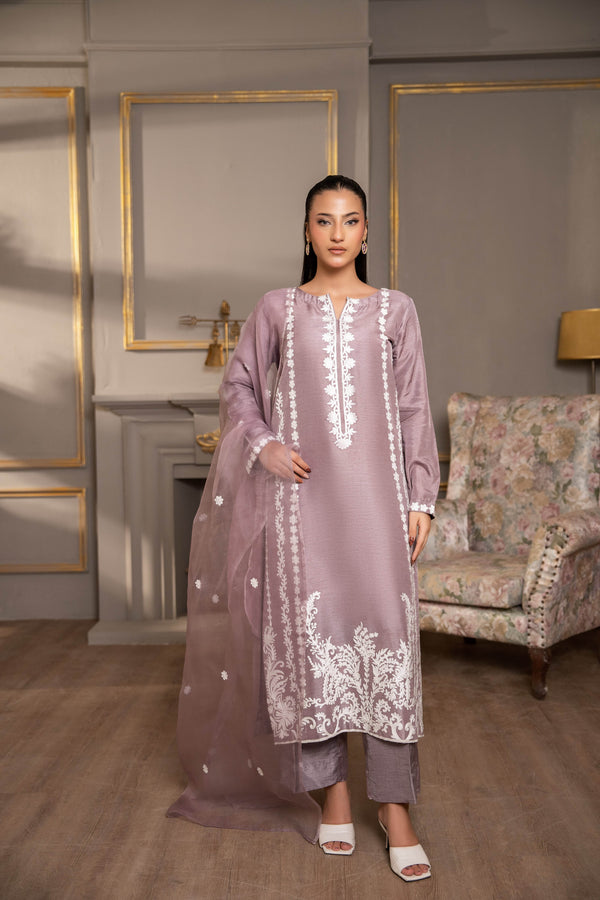 Whispering Lilac - Aree Embroidered Luxe Set - Muze London