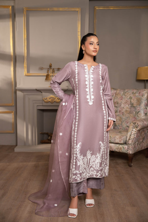 Whispering Lilac - Aree Embroidered Luxe Set - Muze London