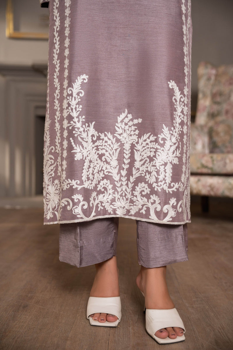 Whispering Lilac - Aree Embroidered Luxe Set - Muze London