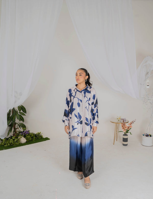Azure Mist Silk Coord Set - Muze London
