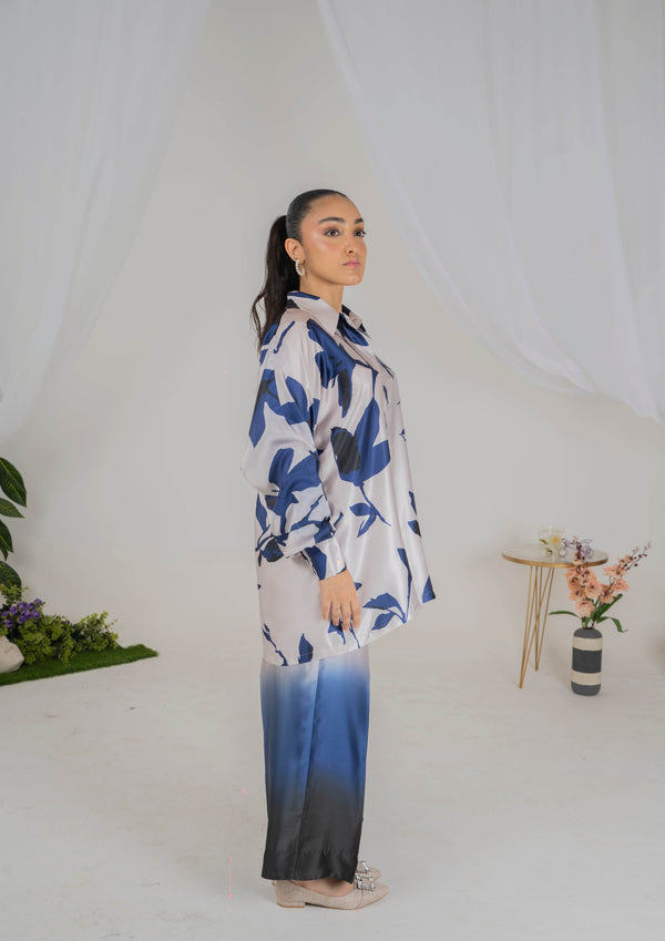 Azure Mist Silk Coord Set - Muze London