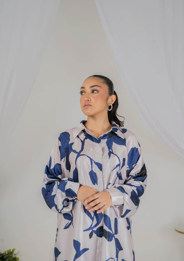 Azure Mist Silk Coord Set - Muze London
