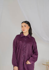 Plum Luxe Velvet Silk Coord Set - Muze London