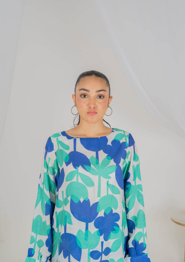 Vibe Check Lawn Silk Two-Piece Set - Muze London