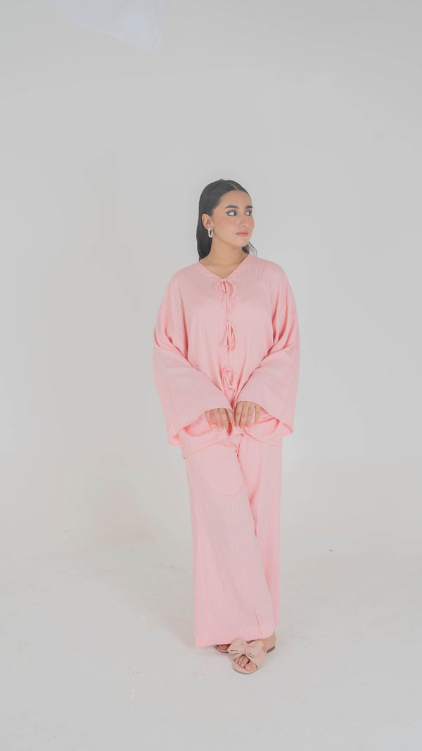 Soft Blush Cotton Silk Set - Muze London