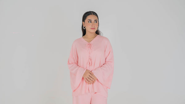 Soft Blush Cotton Silk Set - Muze London