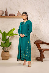 Emerald Luxe – 3Piece Silk Luxury Pret - Muze London