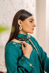 Emerald Luxe – 3Piece Silk Luxury Pret - Muze London