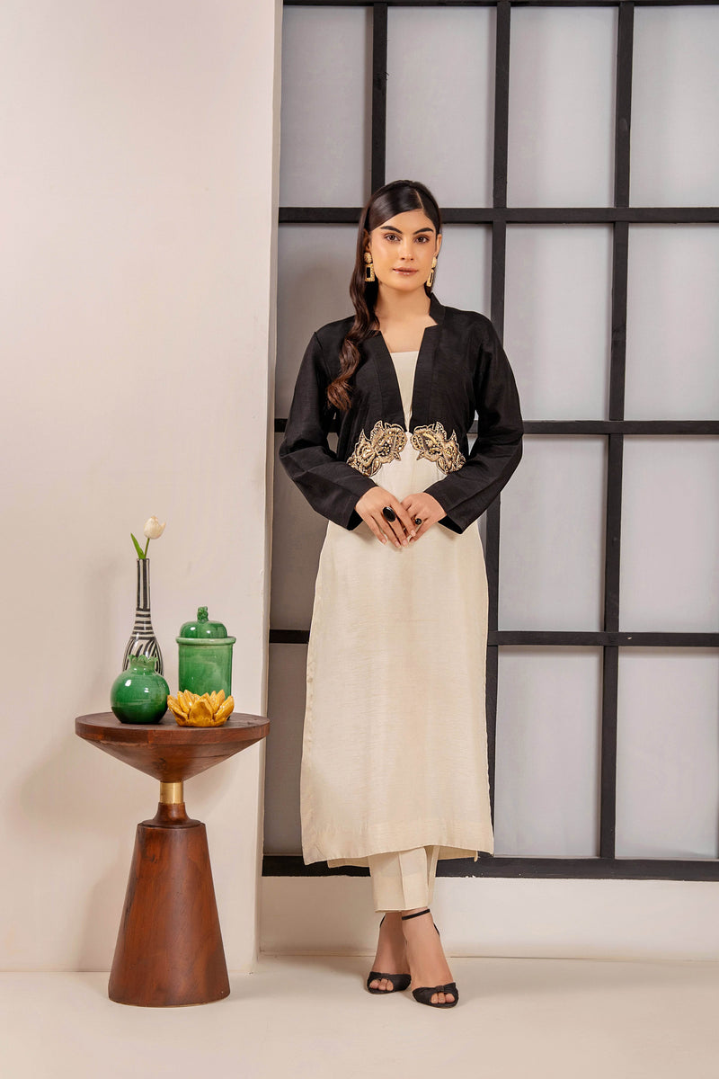 Noir Elegance – Hand-embellished motif - Muze London