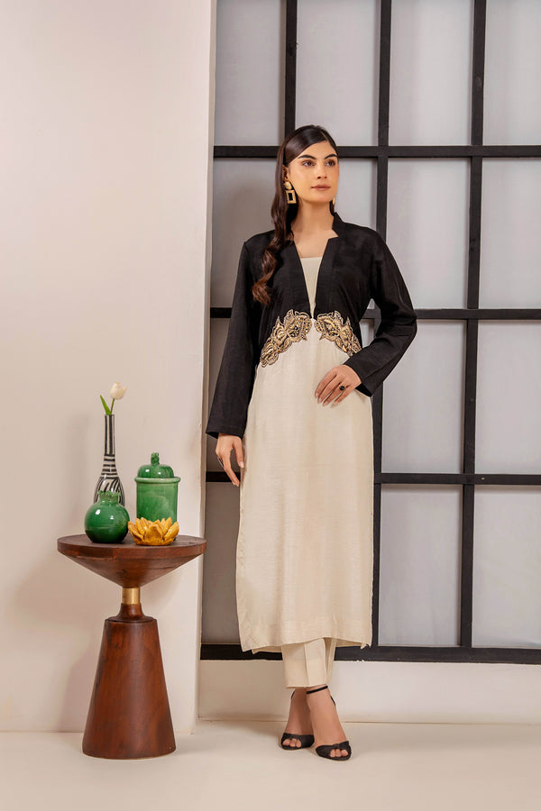 Noir Elegance – Hand-embellished motif - Muze London
