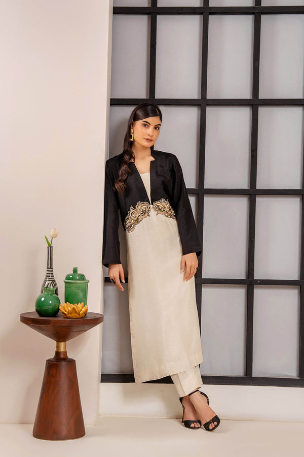 Noir Elegance – Hand-embellished motif - Muze London