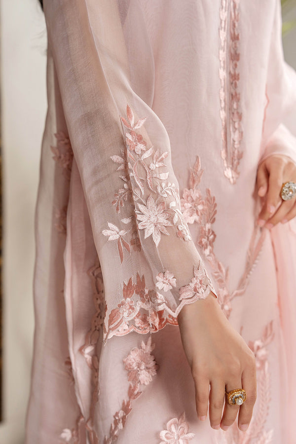 Celestial Blush – Embroidered Organza & Silk Luxury Ensemble - Muze London