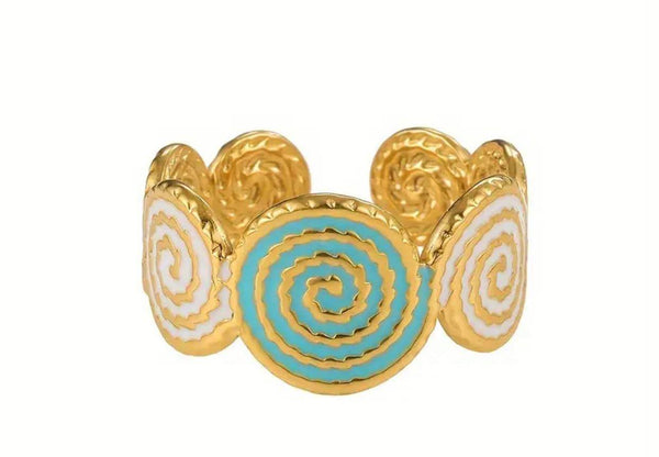Elegant SS Spiral Adjustable Ring - Muze London
