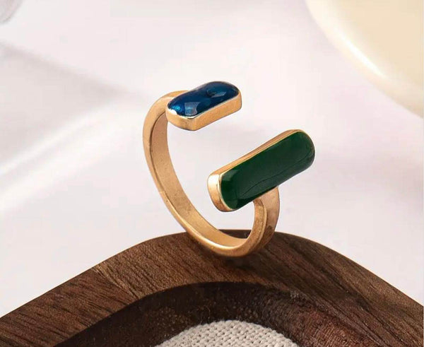 Geometric SS Adjustable Ring - Muze London