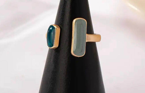 Geometric SS Adjustable Ring - Muze London