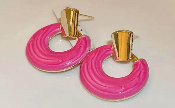Vintage Drip Oil PC Circle Earrings - Muze London