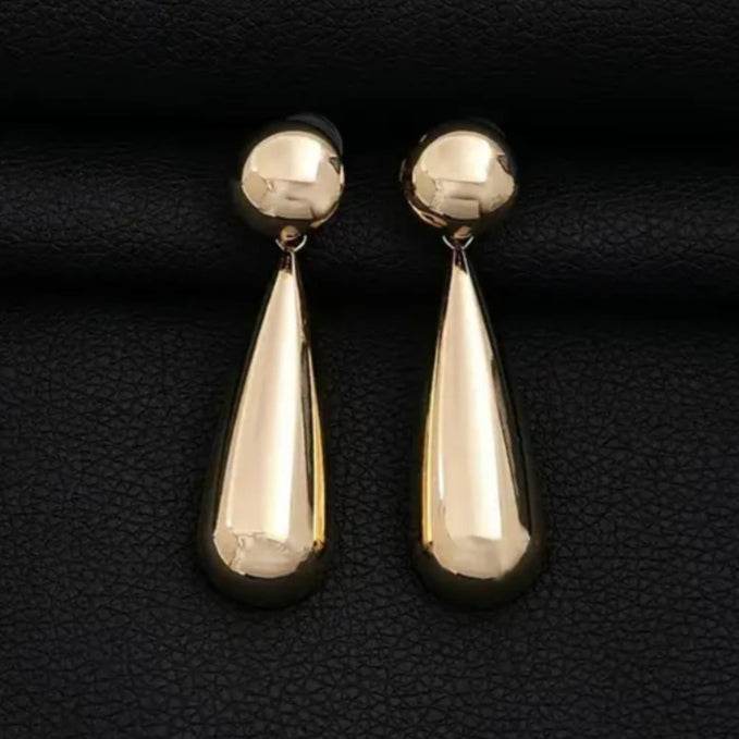 Elegant SS Geometric Drop Earrings - Muze London
