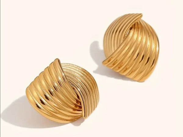 Metallic Sensation SS Golden Earrings - Muze London