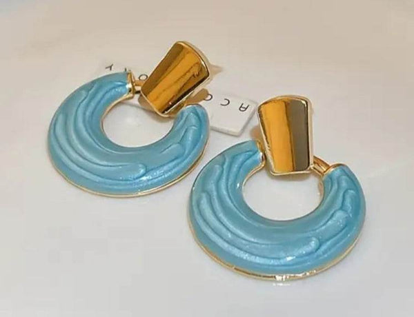 Vintage Drip Oil PC Circle Earrings - Muze London