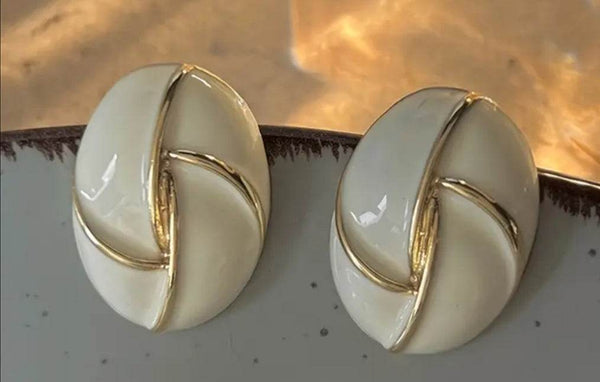 Vintage PC Inspired PC Oval Stud Earrings - Muze London