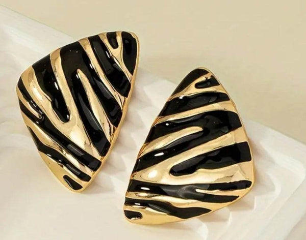 Zebra Retro PC Earrings - Muze London