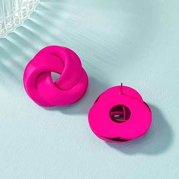 Rose Red CI Twist Earrings - Muze London