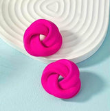 Rose Red CI Twist Earrings - Muze London