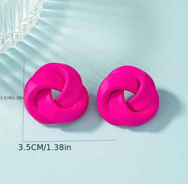 Rose Red CI Twist Earrings - Muze London