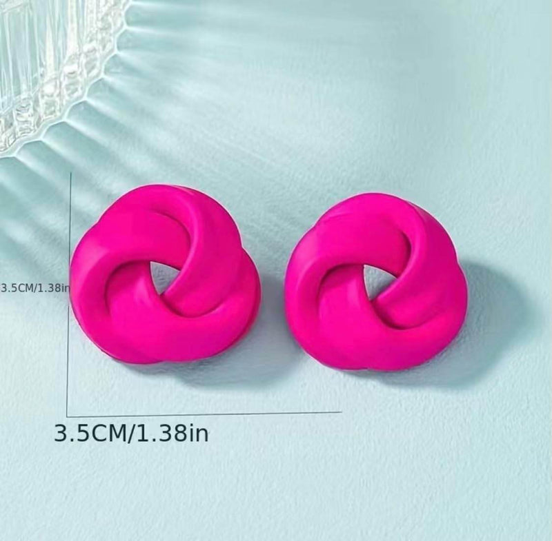 Rose Red CI Twist Earrings - Muze London